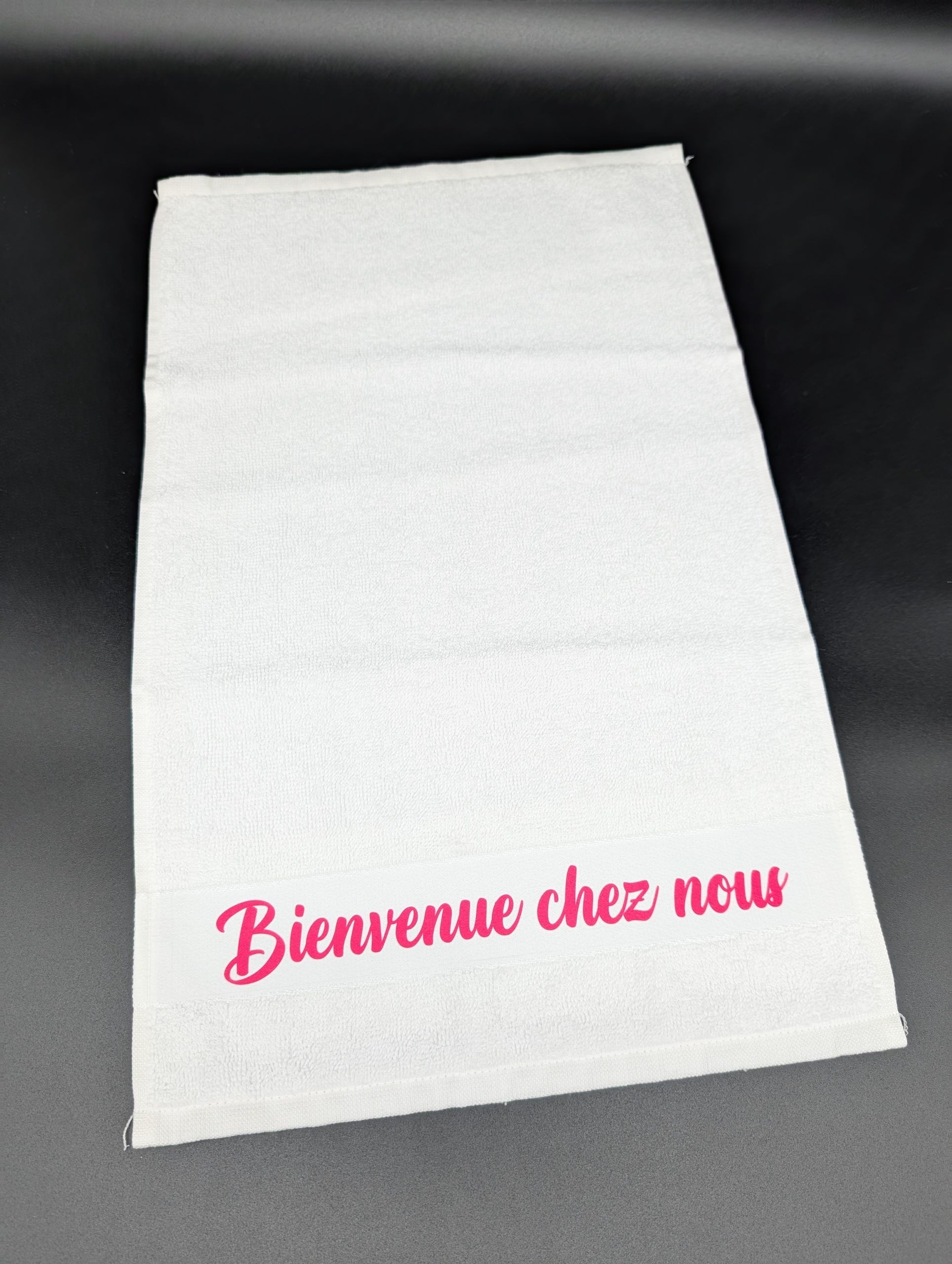 Serviette éponge 30x50cm - Bienvenue chez nous
