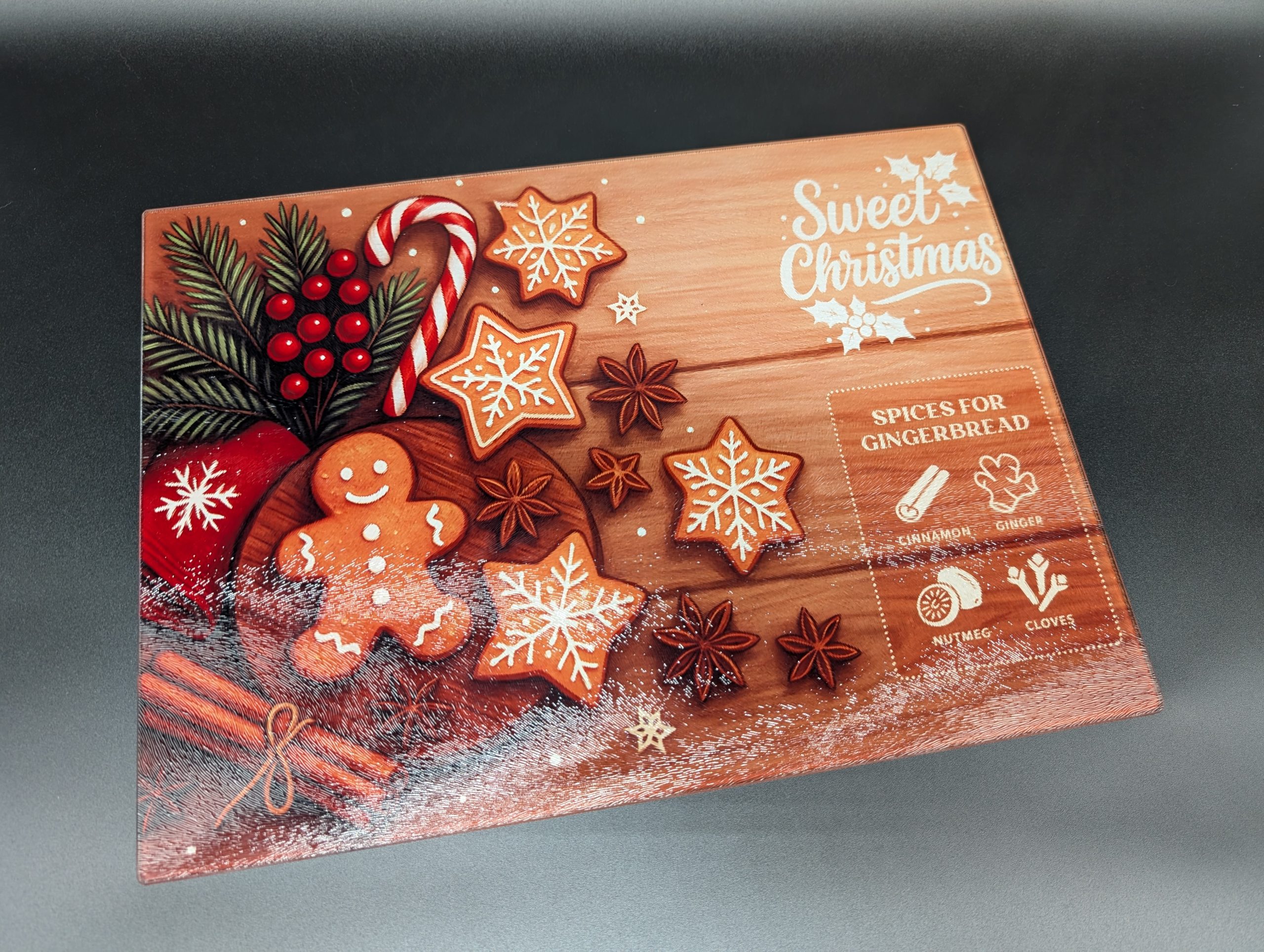 Planche à découper - Grand format - Biscuits de noël