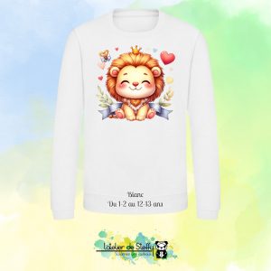 Sweat col rond Lyzo - Lionceau kawaii