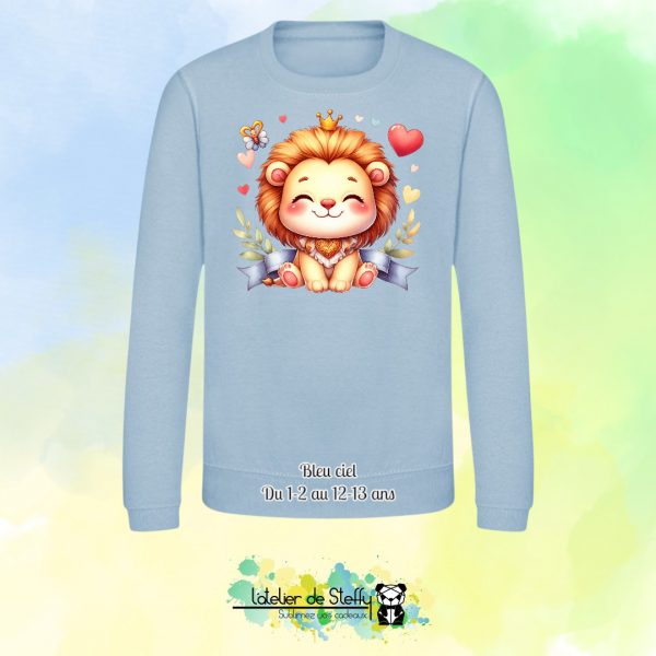 Sweat col rond Lyzo - Lionceau kawaii – Image 2