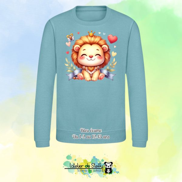 Sweat col rond Lyzo - Lionceau kawaii – Image 3
