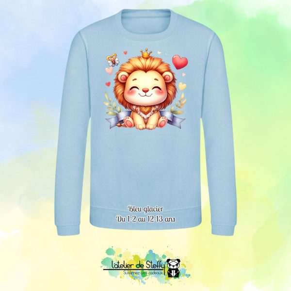 Sweat col rond Lyzo - Lionceau kawaii – Image 4