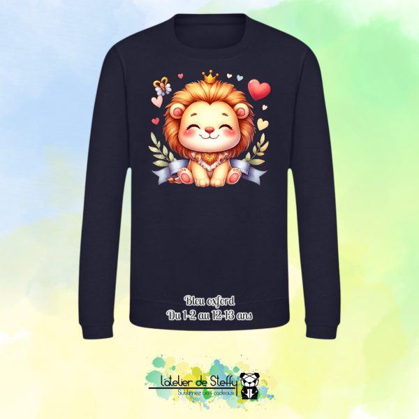 Sweat col rond Lyzo - Lionceau kawaii – Image 6