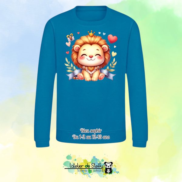 Sweat col rond Lyzo - Lionceau kawaii – Image 9