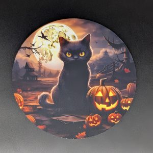 Tapis de souris rond - Chat noir