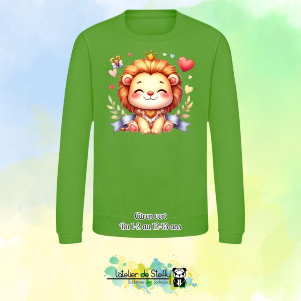 Sweat col rond Lyzo - Lionceau kawaii – Image 11