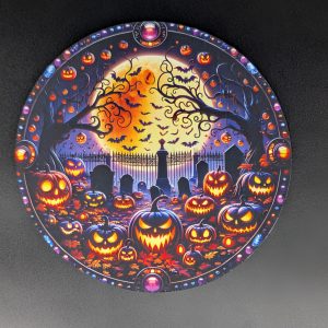 Tapis de souris rond - Halloween au cimetière