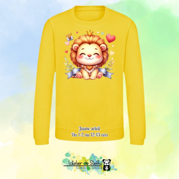 Sweat col rond Lyzo - Lionceau kawaii – Image 15