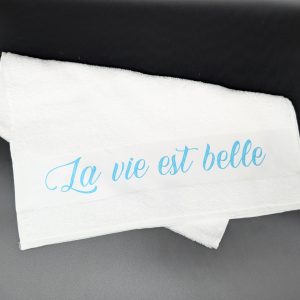 Serviette éponge 50x100cm - La vie est belle