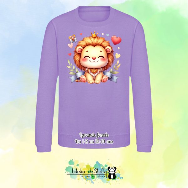 Sweat col rond Lyzo - Lionceau kawaii – Image 16