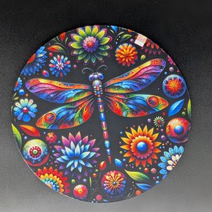 Tapis de souris rond - Libellule (avec défaut)