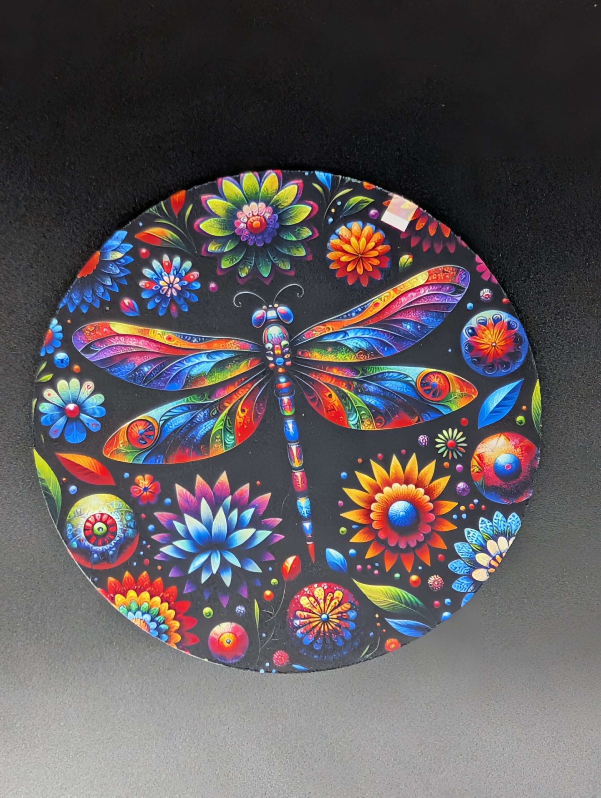 Tapis de souris rond - Libellule (avec défaut)