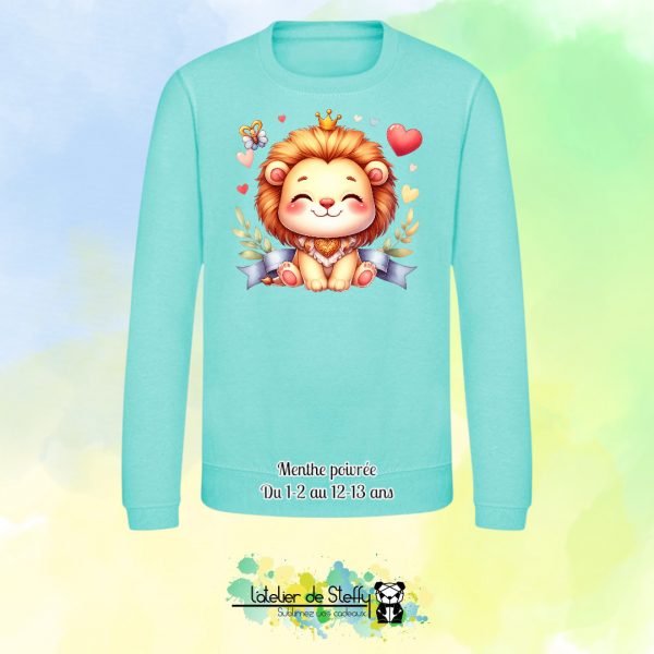 Sweat col rond Lyzo - Lionceau kawaii – Image 17