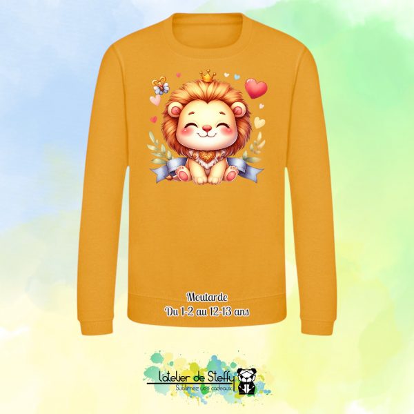 Sweat col rond Lyzo - Lionceau kawaii – Image 18