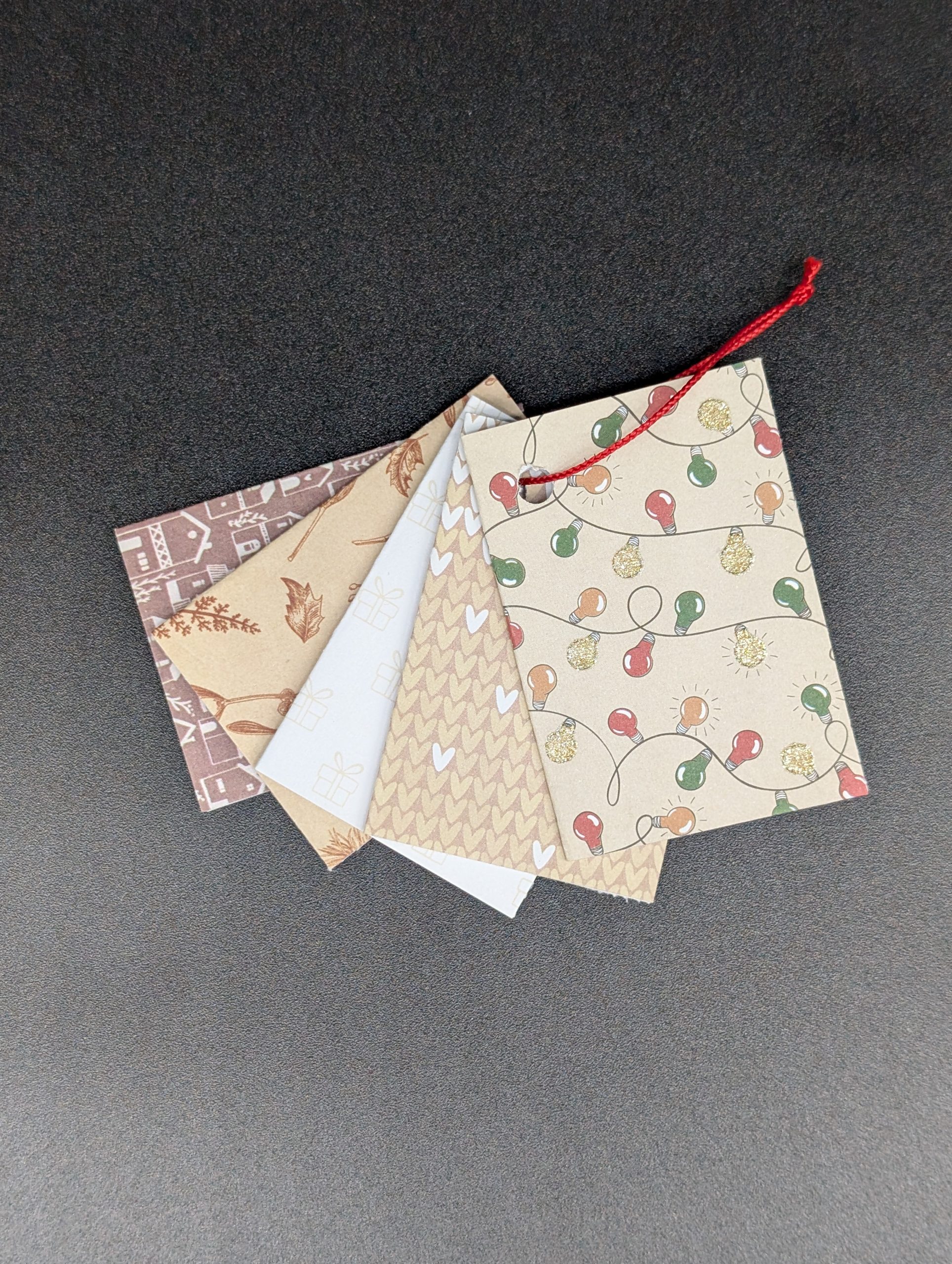 Lot de 5 étiquettes cadeau - Noël naturel