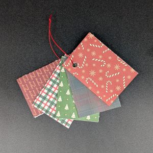 Lot de 5 étiquettes cadeau - Noël rouge et vert