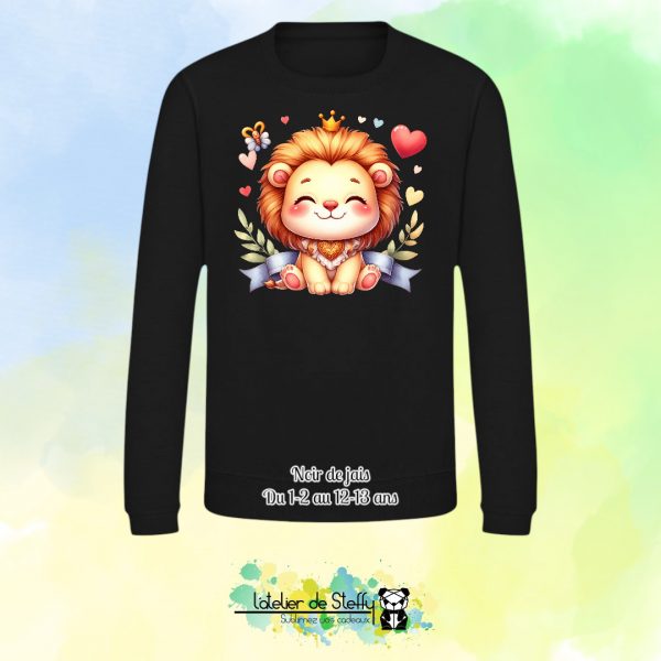 Sweat col rond Lyzo - Lionceau kawaii – Image 19
