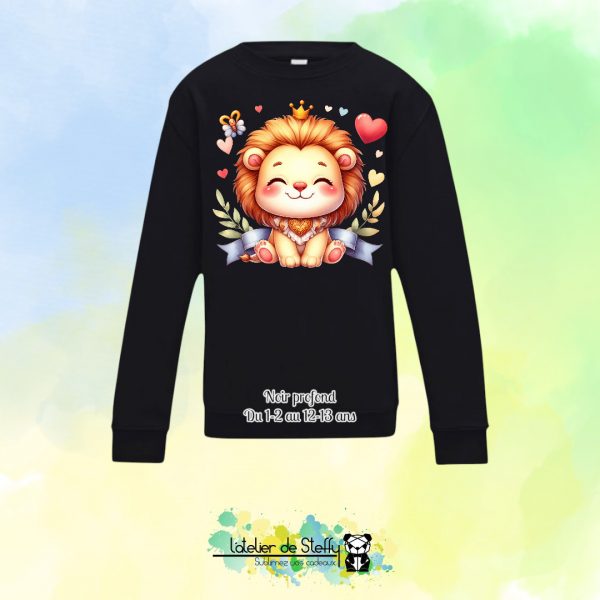 Sweat col rond Lyzo - Lionceau kawaii – Image 20