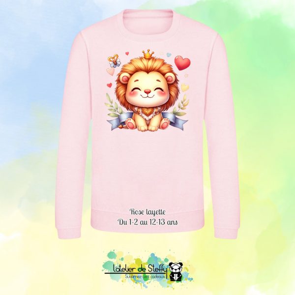 Sweat col rond Lyzo - Lionceau kawaii – Image 21