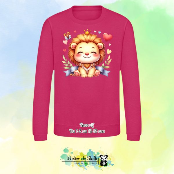 Sweat col rond Lyzo - Lionceau kawaii – Image 22