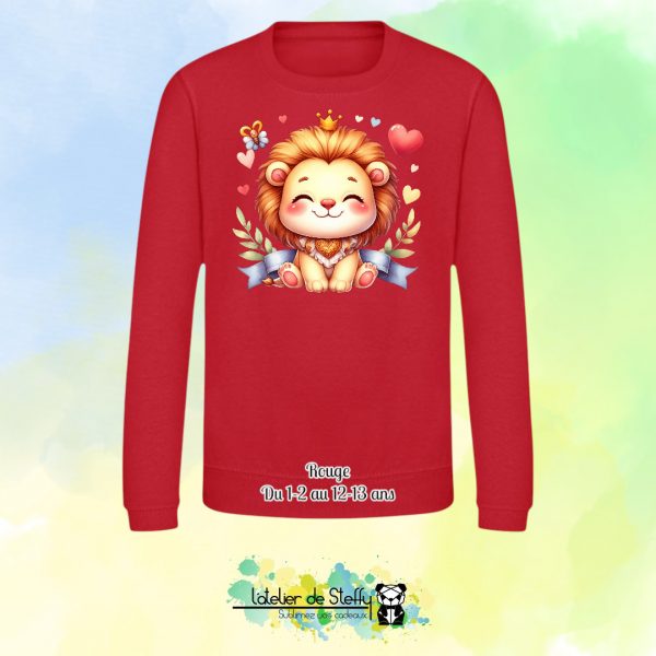 Sweat col rond Lyzo - Lionceau kawaii – Image 23