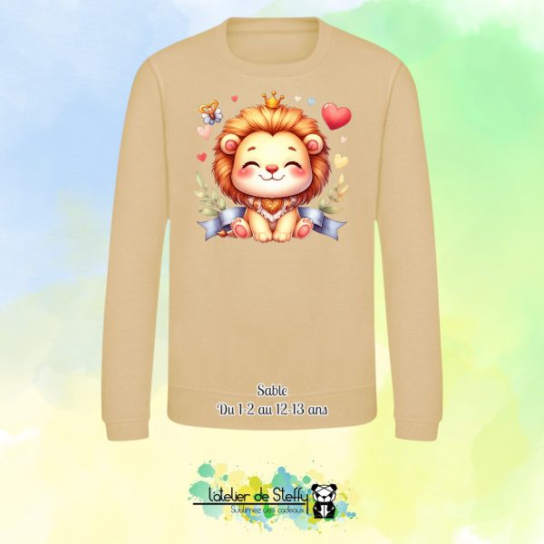 Sweat col rond Lyzo - Lionceau kawaii – Image 24