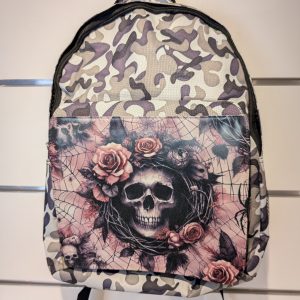 Sac à dos camouflage - Crâne et roses (avec défaut)