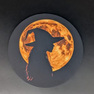 Tapis de souris rond - Sorcière et lune