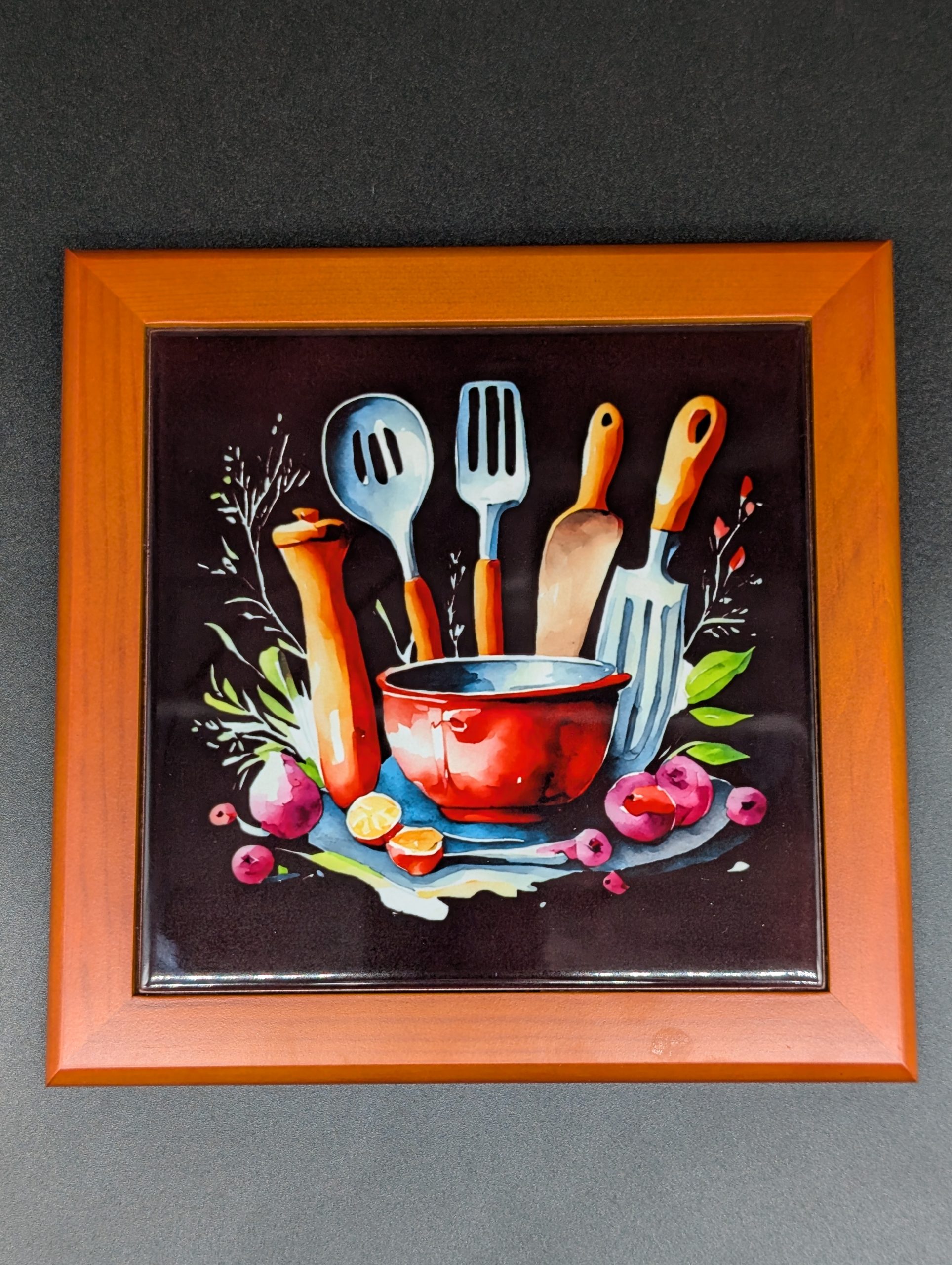 Dessous de plat / Cadre - bois clair - Ustensiles de cuisine