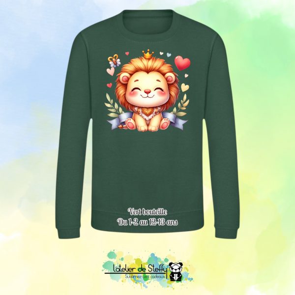 Sweat col rond Lyzo - Lionceau kawaii – Image 25