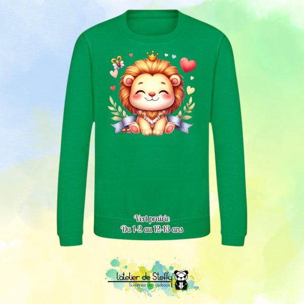 Sweat col rond Lyzo - Lionceau kawaii – Image 26