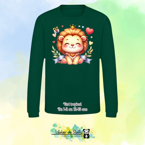Sweat col rond Lyzo - Lionceau kawaii – Image 27