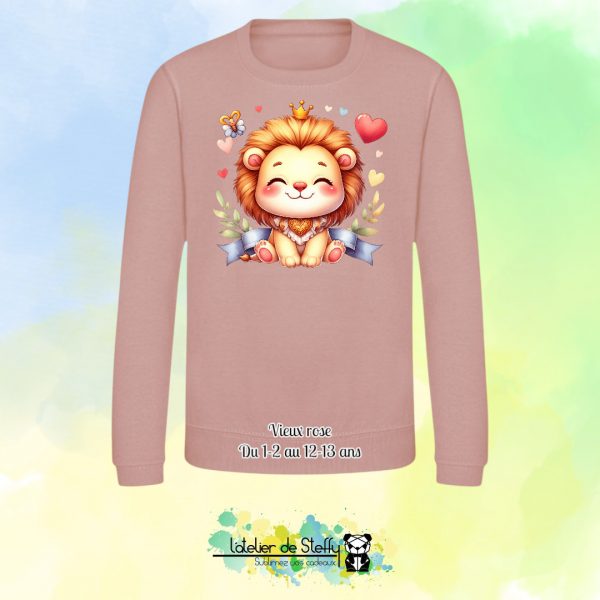 Sweat col rond Lyzo - Lionceau kawaii – Image 28