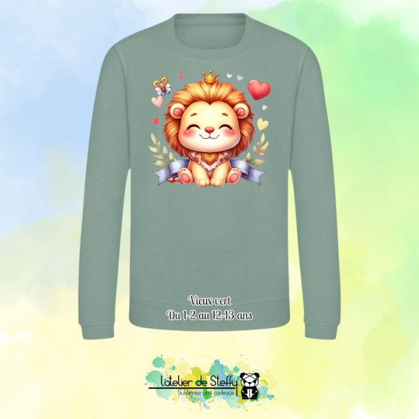Sweat col rond Lyzo - Lionceau kawaii – Image 29