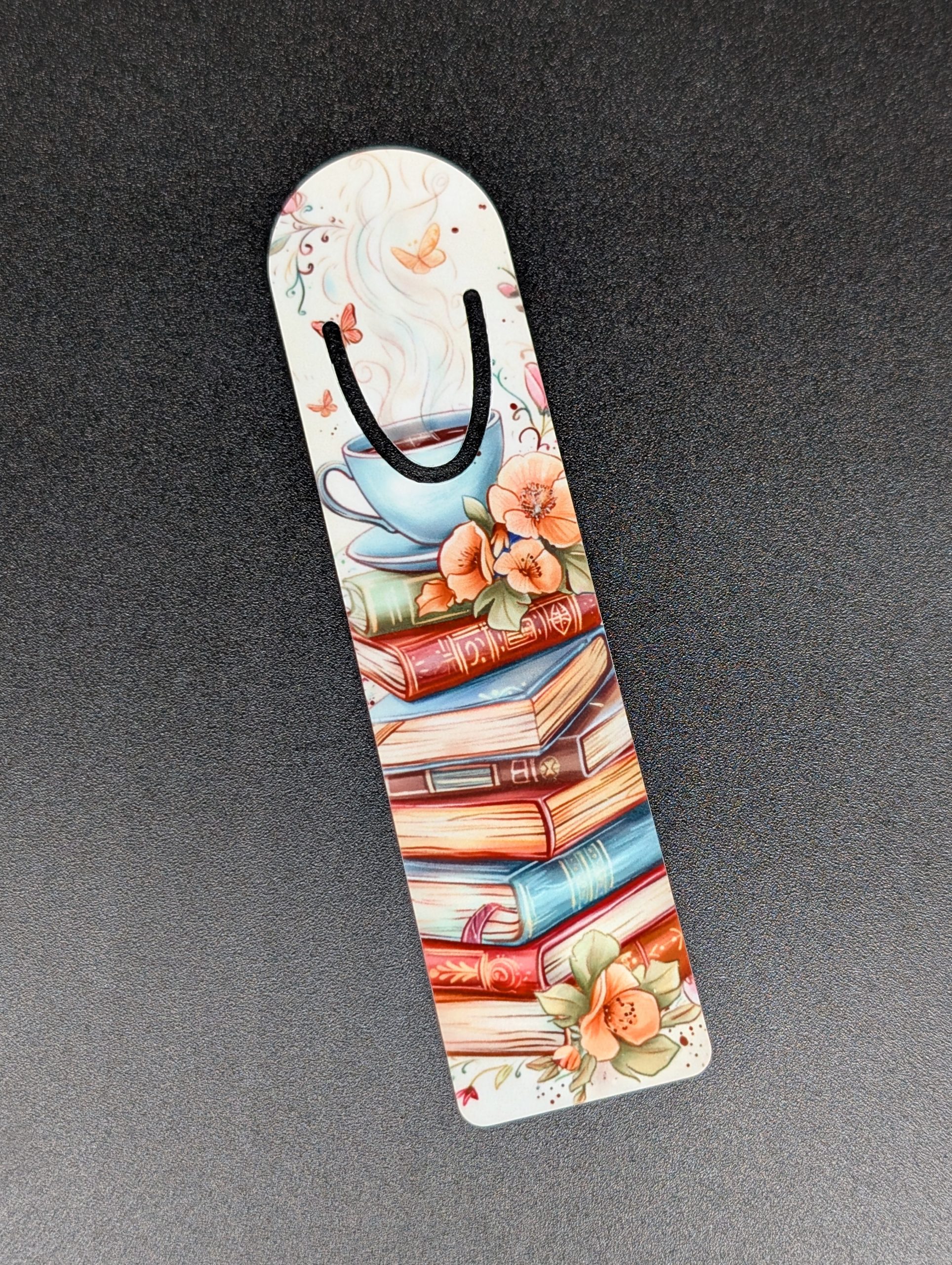 Marque page en alu - Café lecture papillon