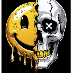 Boîte métal rectangle - Crâne smiley - Spécial Calendrier de l'avent 2025