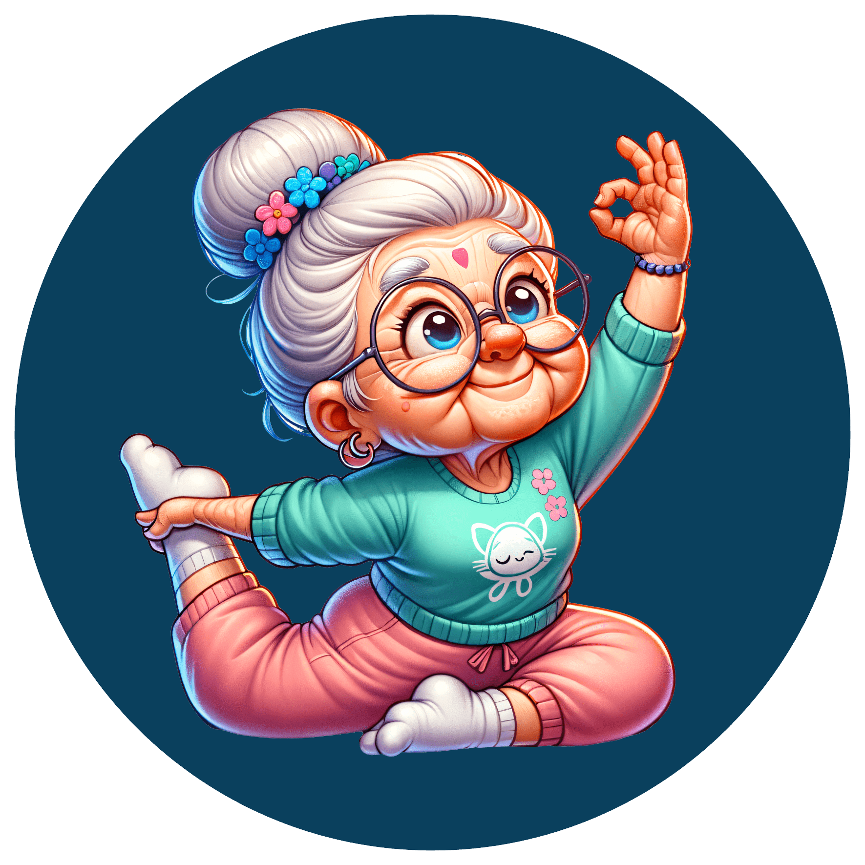 Boîte métal ronde - Mamie Yoga - Spécial Calendrier de l'avent 2025