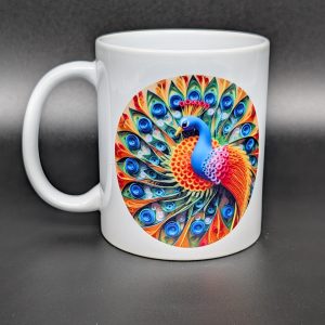 Mug blanc - Paon 3D