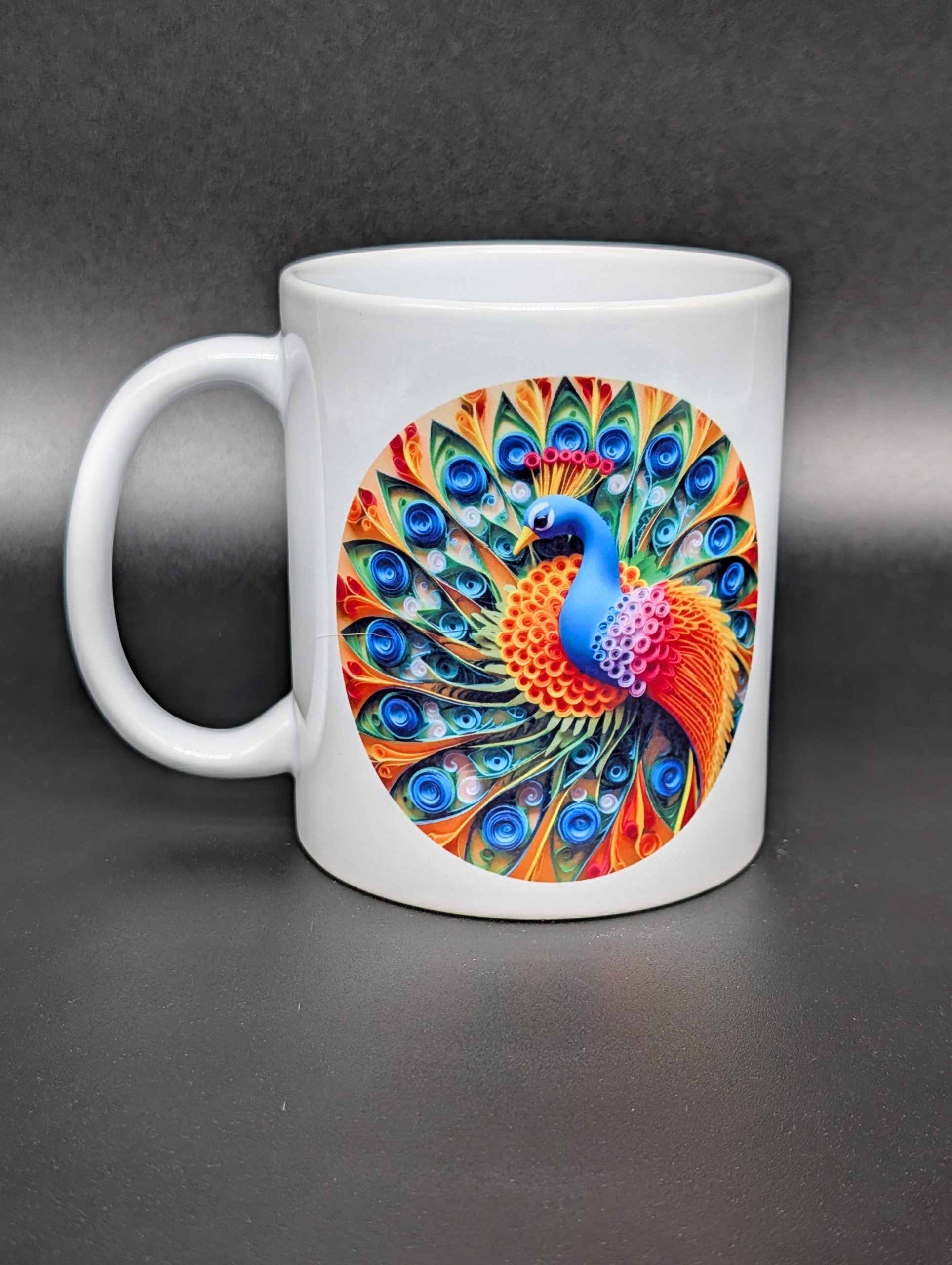 Mug blanc - Paon 3D
