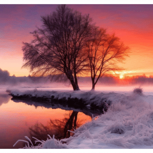 Boîte métal rectangle - Paysage d'hiver - Spécial Calendrier de l'avent 2025