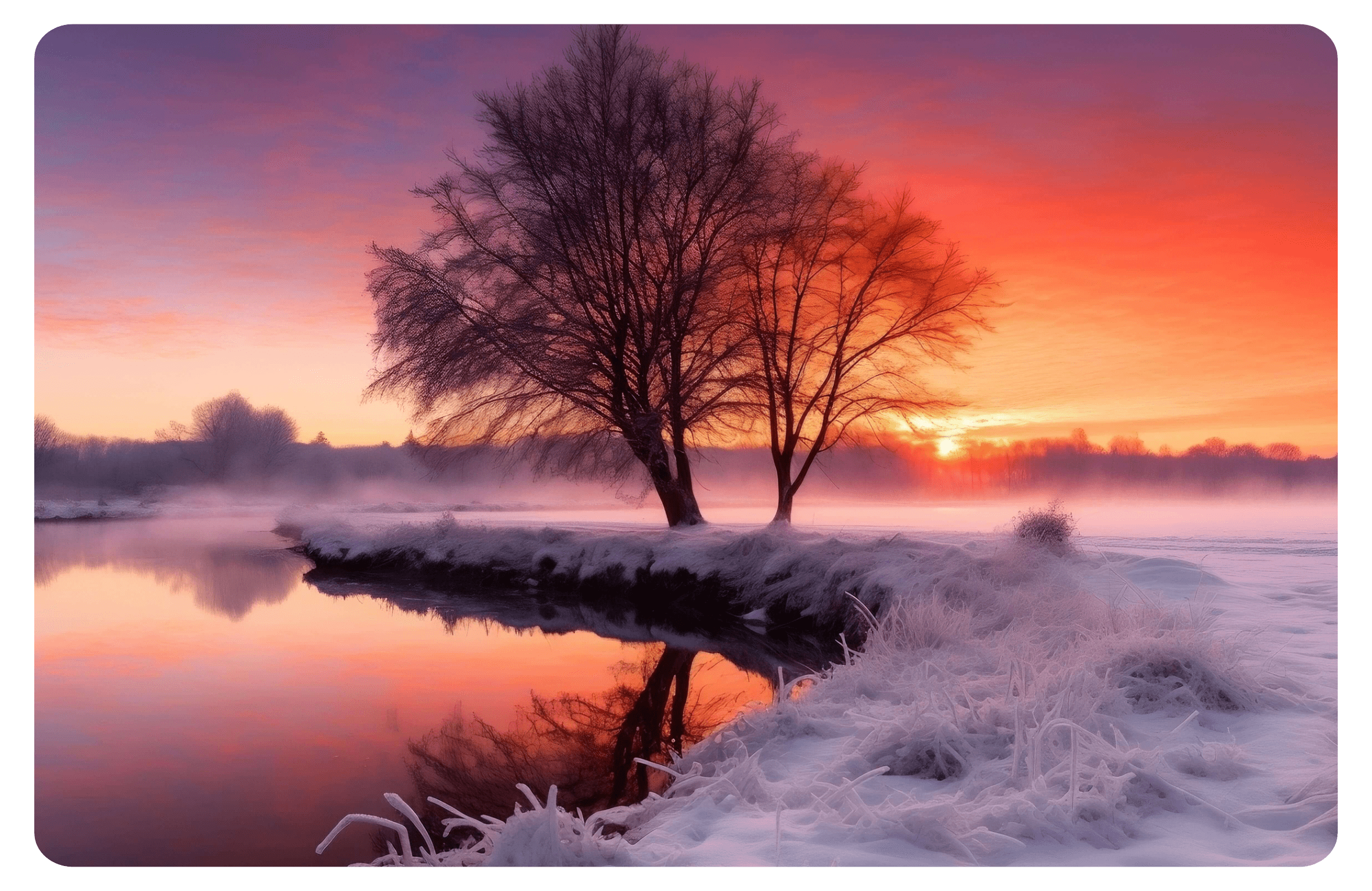 Boîte métal rectangle - Paysage d'hiver - Spécial Calendrier de l'avent 2025