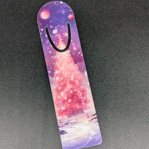 Marque page en alu - Sapin rose