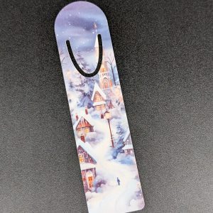 Marque page en alu - Village enneigé 2