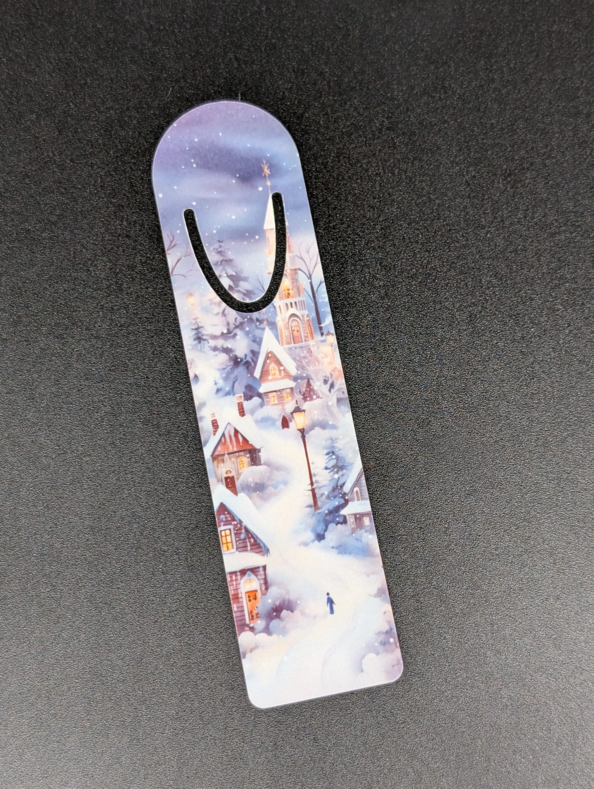 Marque page en alu - Village enneigé 2