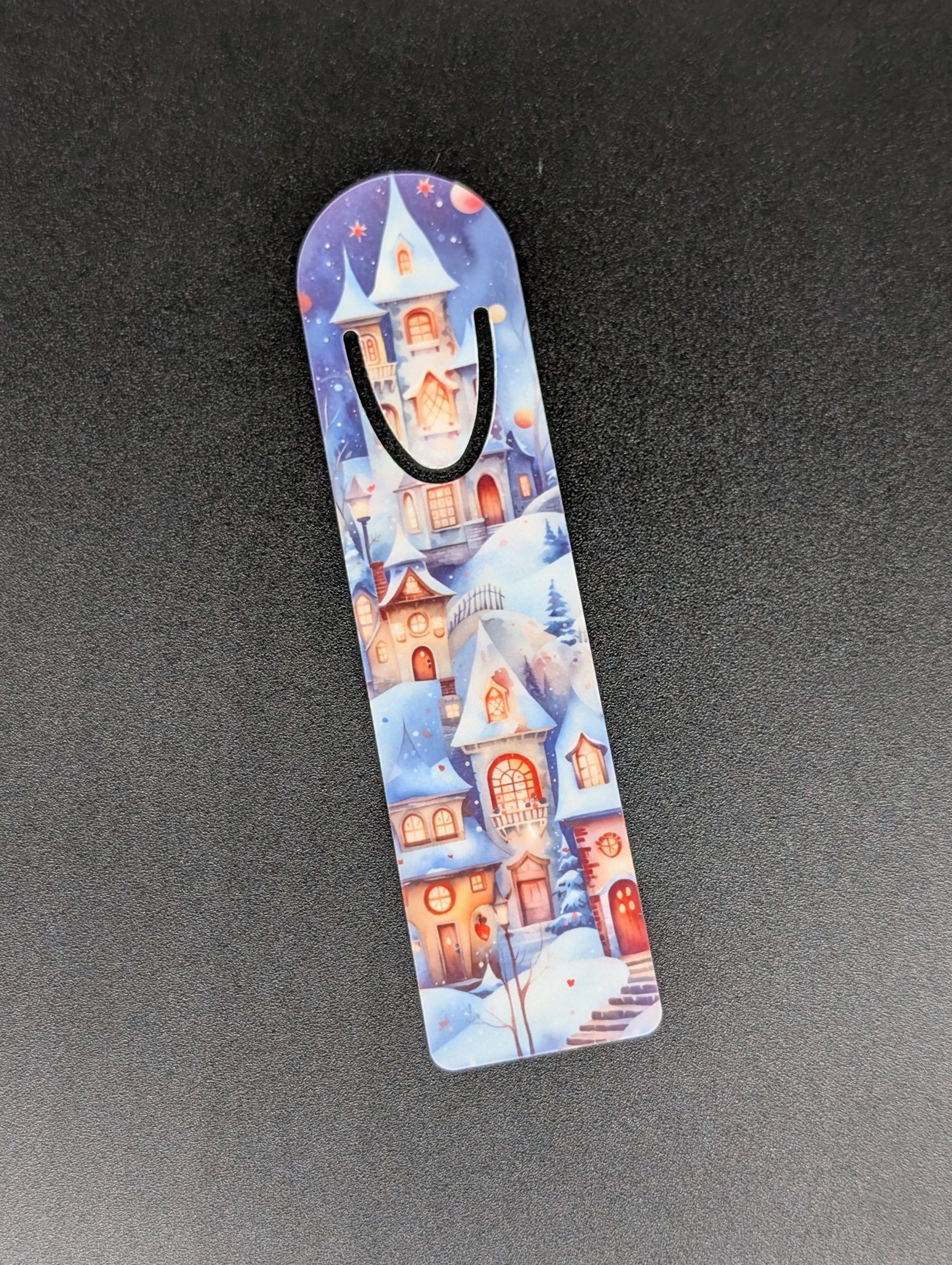 Marque page en alu - Village enneigé 3