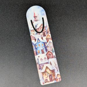 Marque page en alu - Village enneigé