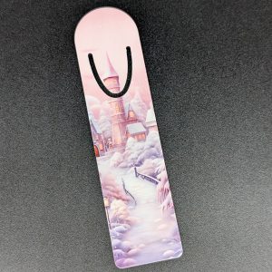 Marque page en alu - Village rose