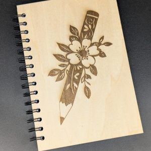 Carnet de notes en bois A5 - Crayon