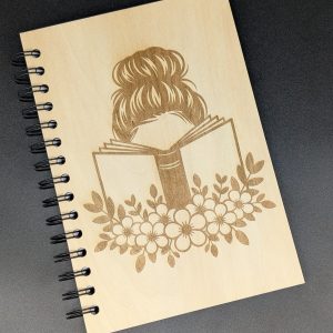 Carnet de notes en bois A5 - Lectrice