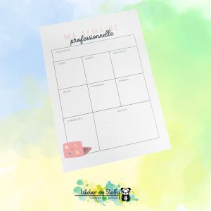 Bloc-notes - Ma semaine pro